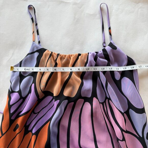 NWT Sam Edelman Women's Butterfly Trapeze Chiffon Maxi Dress in Lavender Multi M - Picture 11 of 11